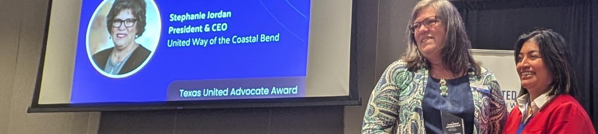 United Way of the Coastal Bend President and CEO Stephanie L. Jordan and United Ways of Texas President and CEO Roxanne Saldaña Jones
