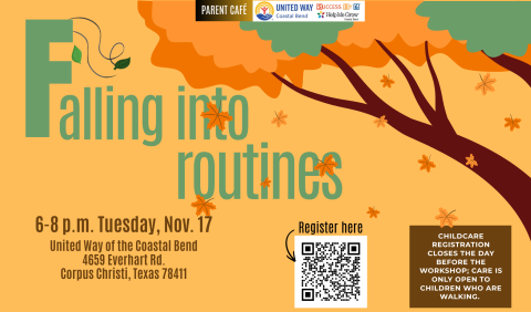 Falling into routines Parent Cafe banner